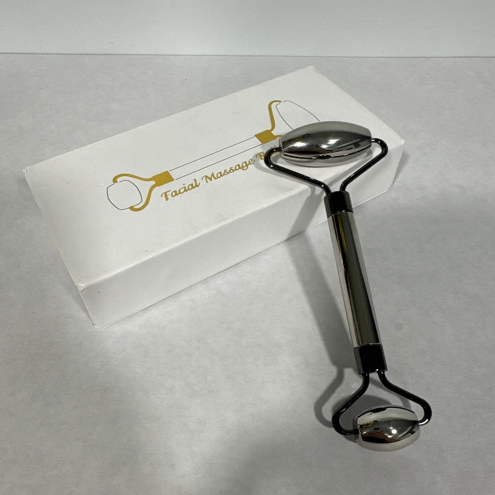 Stainless steel facial massage roller - reduce puffiness, boost circulation